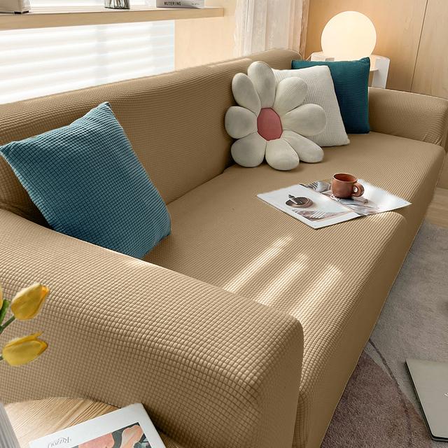 Levivel Stretch Jacquard Sofa Cover Elastic Plain Color Sofa Covers For Living Room Slipcover Couch Cover Furniture Protector