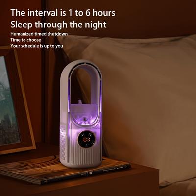 USB Powered Bladeless Fan With Mist Spray Night Light Quiet Cooling Desktop Fan For Home Office Dorm Use