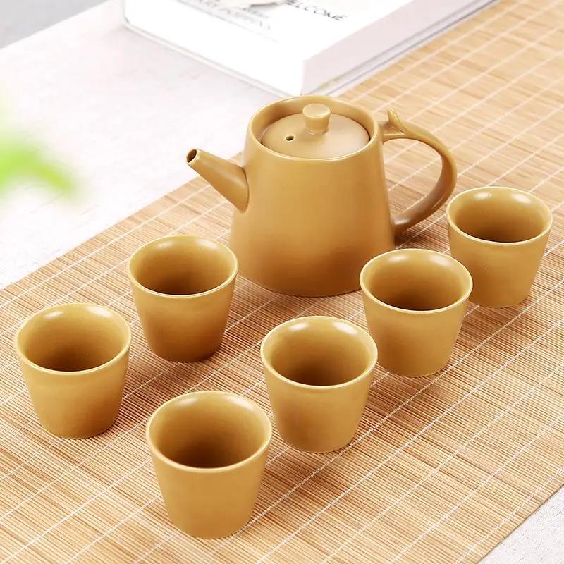 Chinese Travel Kung Fu 7pcs Tea Sets Ceramic Portable Porcelain Service Gaiwan Simple Cups Teapot Gift Box ZM227