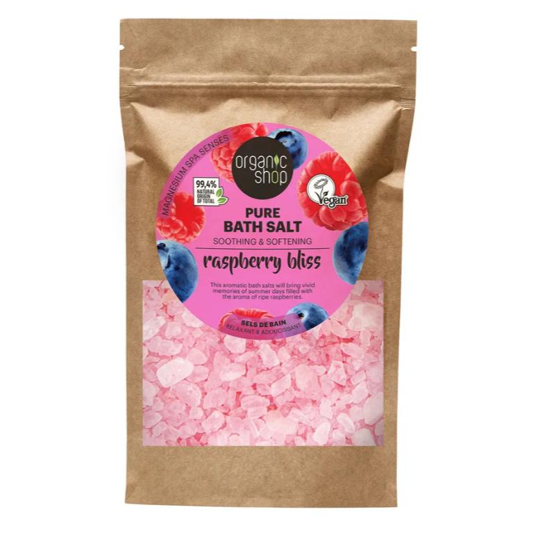 Organik shop raspberry bliss czysta sól do kąpieli 500g