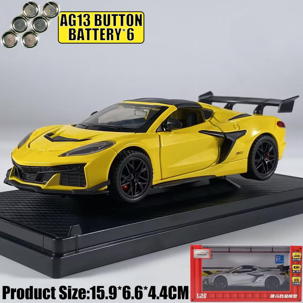 1:32 Chevrolet Corvette C8 Zr1X Track Enhanced Version Supercar Alloy Metal Diecast Model Car Simulation Miniature Holiday Gifts