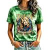 Women's Fashion Casual Short Sleeve Neck Graphic Print Pullover Top