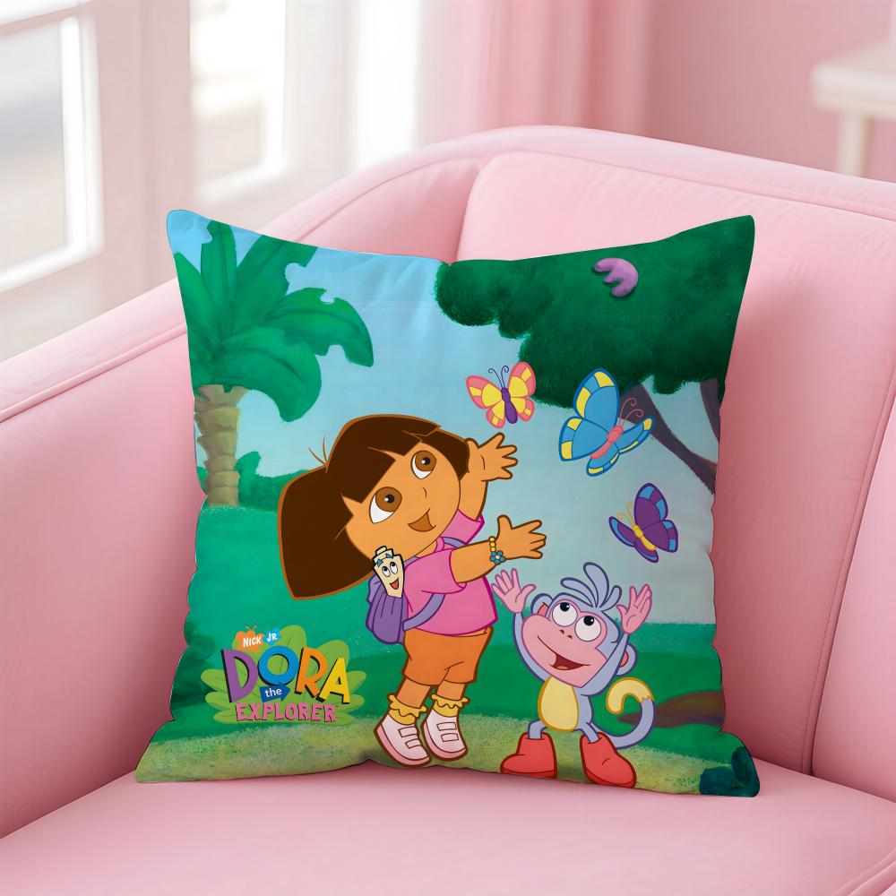Anime Cute D-Dora the E-Explorer Cushion Cover Comfortable Reversible Pillow Cover Ideal for Car Sofa Bedroom & Beyond