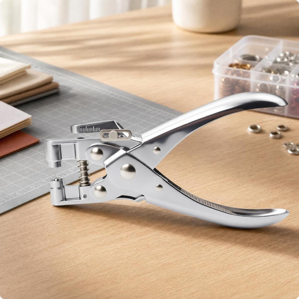 Manual Metal Eyelet-Hole Punch Light-Duty for DIY Enthusiasts, Crafters