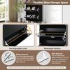 Shoe Cabinet with 3 Flaps, Narrow Shoe Rack Shoe Tilt Cabinet, with 6 Compartments, Adjustable, Anti-Tip Device for Entryway, 80*23.5*123.5cm, Black