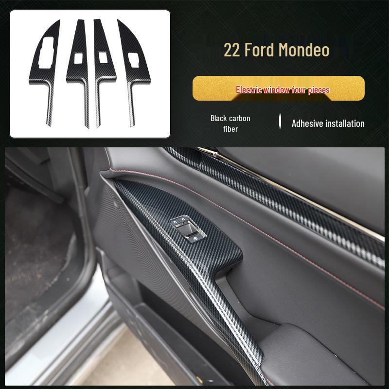22 Mondeo Carbon Fiber Peach Wood Interior Sticker for Navigation Console & Power Window.