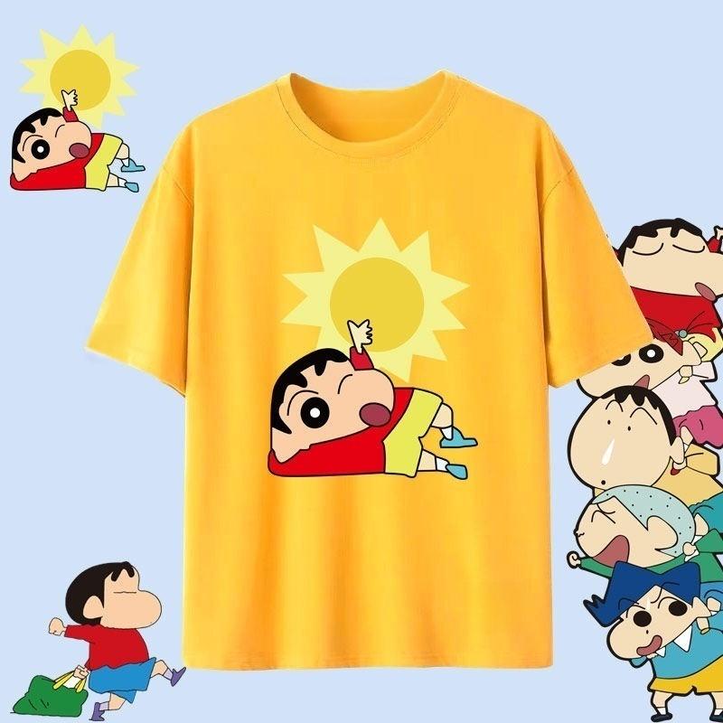 Crayon Shin Chan Shinnosuke Shiro Kazama Print T Shirt Women Unisex Oversized Cute Cartoon Short Sleeve Casual Tee