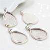 10pcs 18x25mm Inner Size Antique Bronze Silver Plated Drop Style Cameo Cabochon Base Setting Charms Pendant necklace findings
