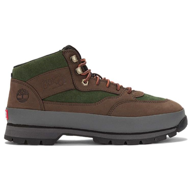 Timberland Vans Half Cab Leather Mid Hiking Shoes Unisex Hiking Shoes Brown Green A613KW