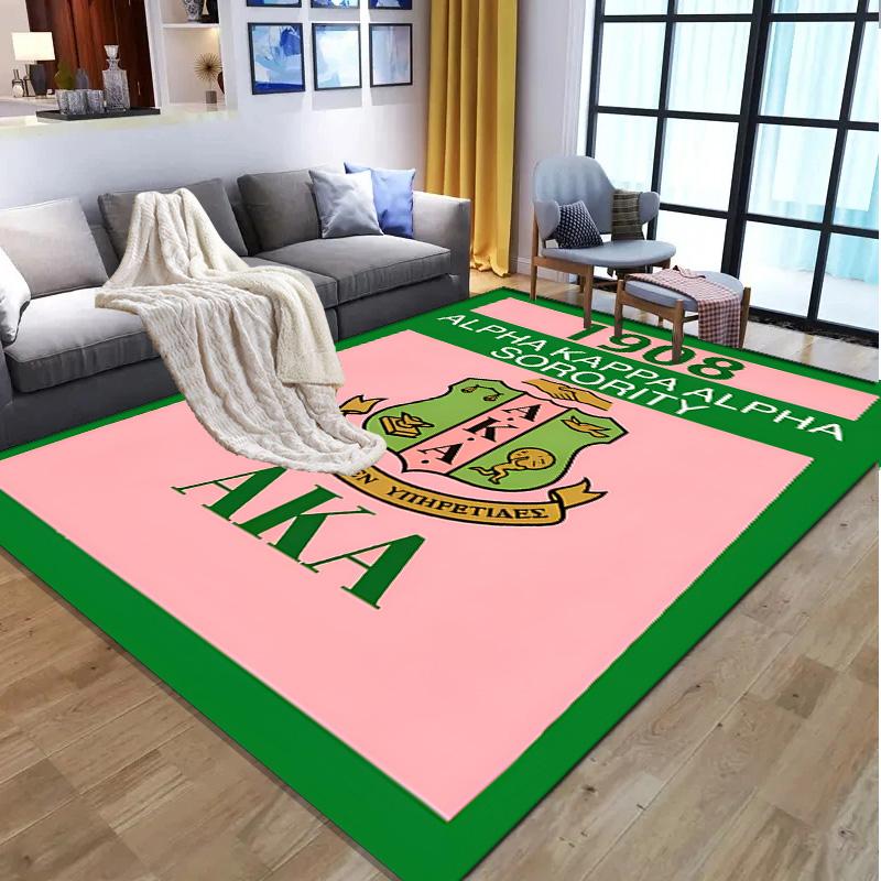 Alpha Kappa Alpha Pattern Rug, Indoor/Outdoor Mat, for Picnic, Gameroom, Bedroom, Office, Living Room, Home Decor Carpet, Birthday Gift