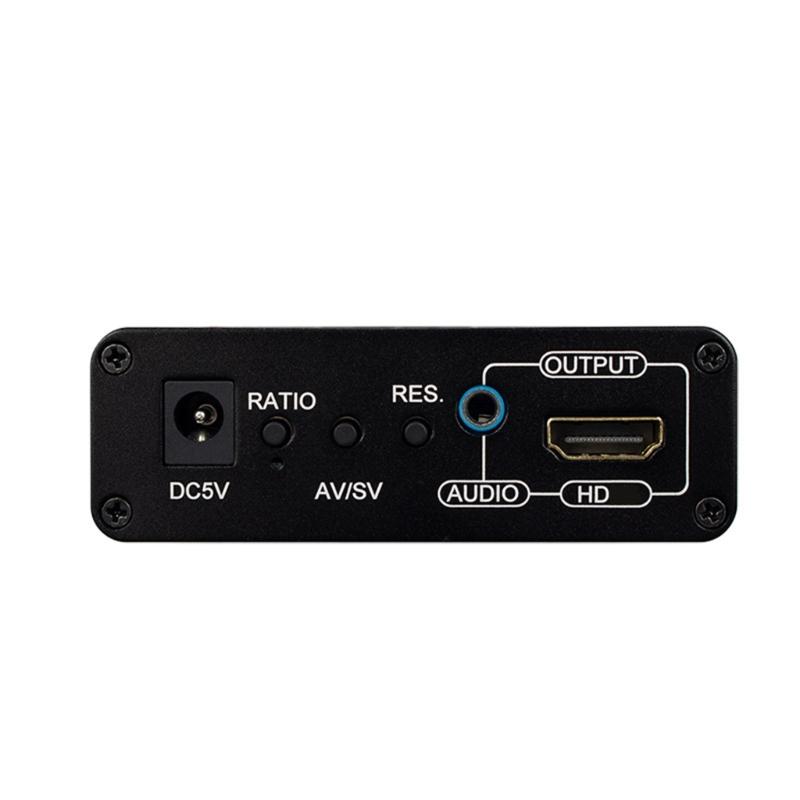 AV S-Video CVBS Sound Video Converters to HDTV 3.5mm Switcher Adapter AV S-Video Switcher For HDTV PC Desktop