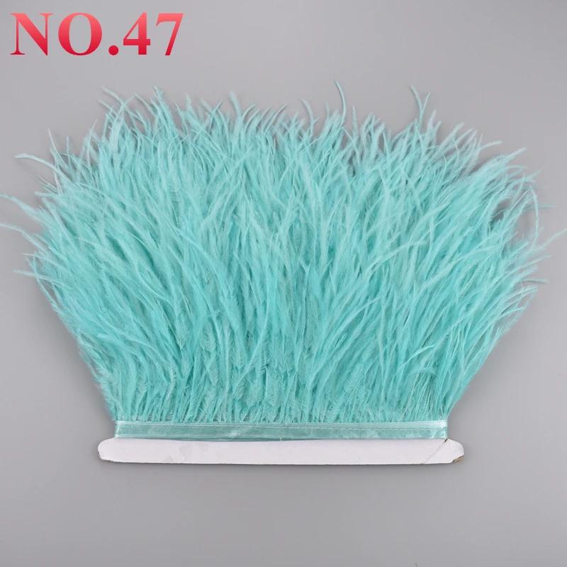 10Meters/Lot Ostrich Feathers On Ribbon Tape 10-15Cm  Feather Trim Boa For Clothes Sewing Fringe Diy Wedding Decoration