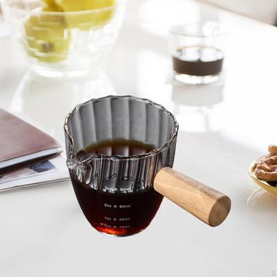 Coffee Milk Mug with Wooden Handle High Temperature Resistant 90ml Cream Pots Carafe Small
