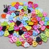100PCs Heart Mixed Colors Resin Buttons Fit Sewing or Scrapbooking 10mm