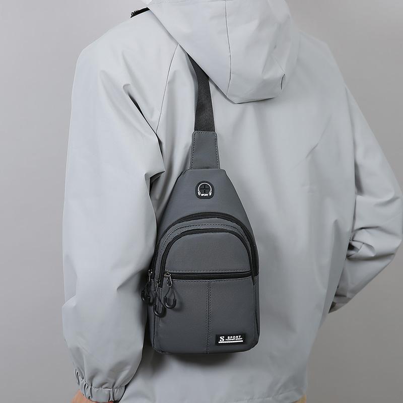 Waterproof Nylon Chest  Bag - Men's Crossbody Sling Backpack, Compact Shoulder Messenger Bag, Travel & Outdoor Hiking Pack