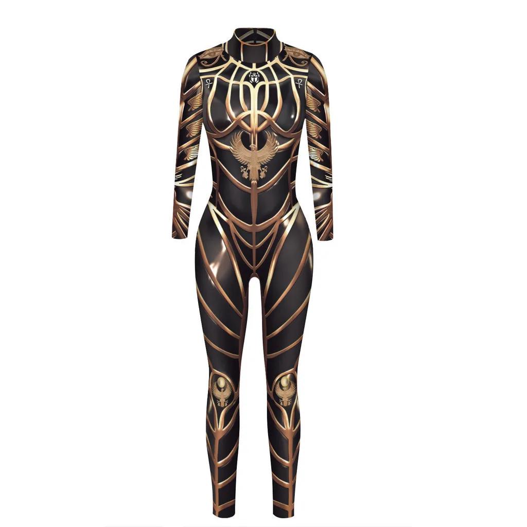 3D Digital Printing Stage Performance Costumes Adults Halloween Events Carnival Theme Party Cosplay Outfit Pretend Game Jumpsuit