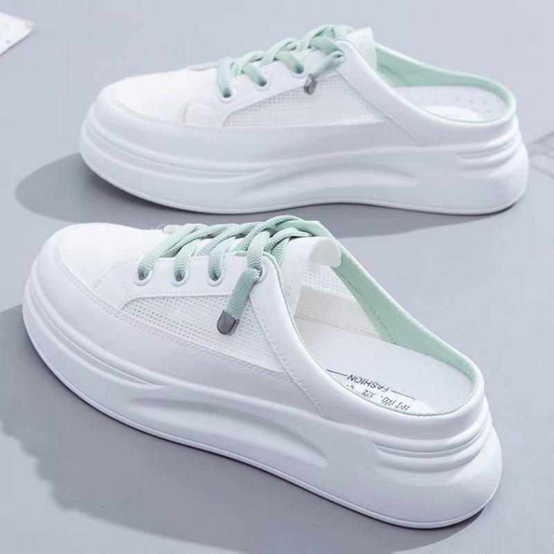 Fashion Casual board shoes 2025 new spring and summer women's singles shoes trendy height increasing white shoes women's slippers