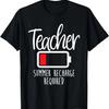 Teacher Summer Recharge Required Last Day School Women Funny T-Shirt