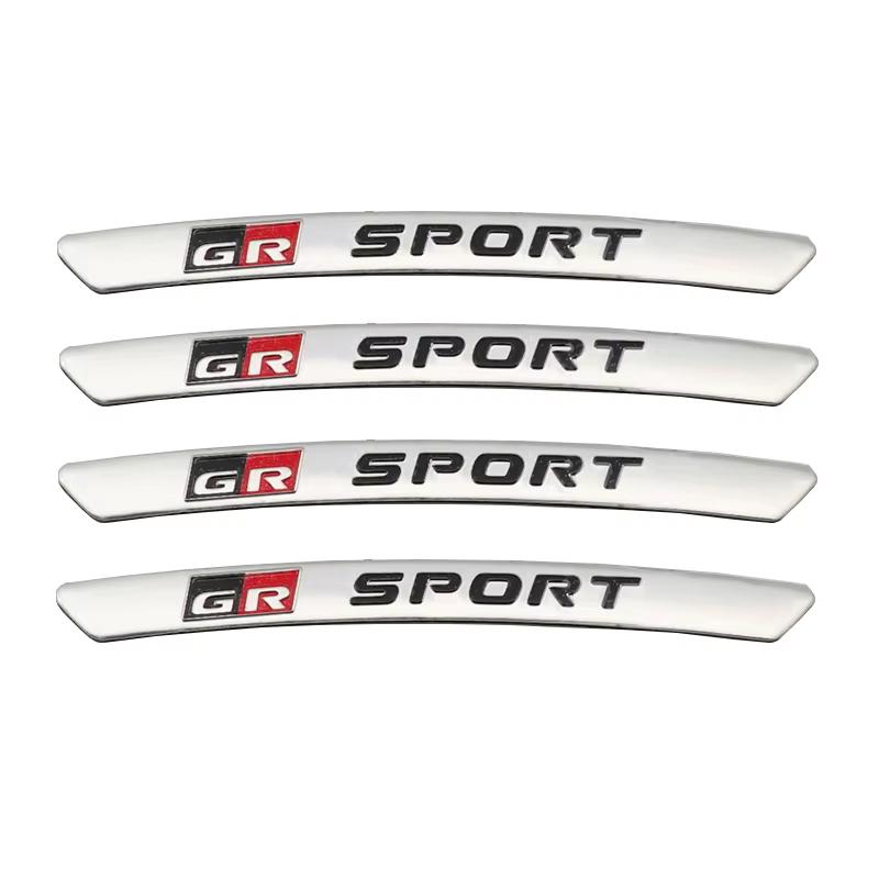 4Pcs Aluminium Car Wheel Sticker Emblem Badge For Toyota GR Sport Logo Gazoo Racing YARiS Corolla RAV4 C-HR Camry Supra Prado
