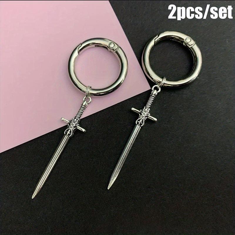 1pair Silvery Sword Ornaments Shoes Buckles Removable Metal Boot Accessories Shoe Fittings Boot Heel Decorations Pendant Jewelry