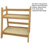 2-Tier Storage Shelf Rustic Wooden Desktop Stand Display Rack Trapezoidal Storage Organizer