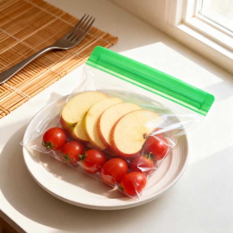 10pcs Durable PEVA Freezer Bags Heavy Duty Seal Clear Design Space Saving Food Containers for Homes Kitchen Use