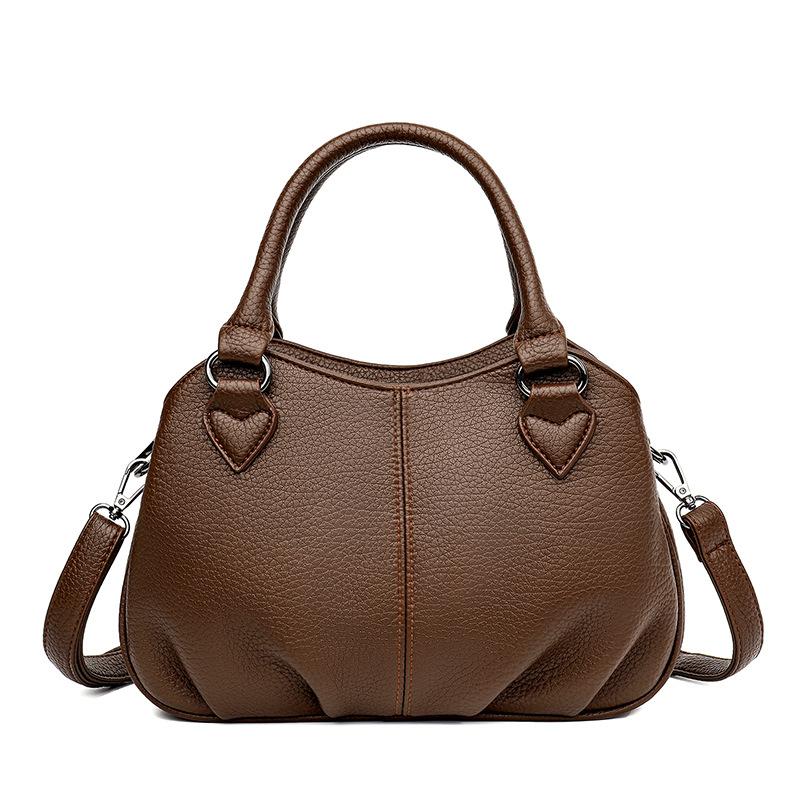 

Сумка женская сумка новая 2025 простая модная для женщин среднего и пожилого возраста сумка-мессенджер большой вместимости многосекционная сумочка темно-коричневого