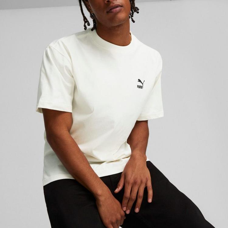 Puma X Staple Collaboration Back Tai Chi Print American Vintage Sports Breathable Crew Neck Short Sleeve T-Shirt Unisex Tops White 620702-65