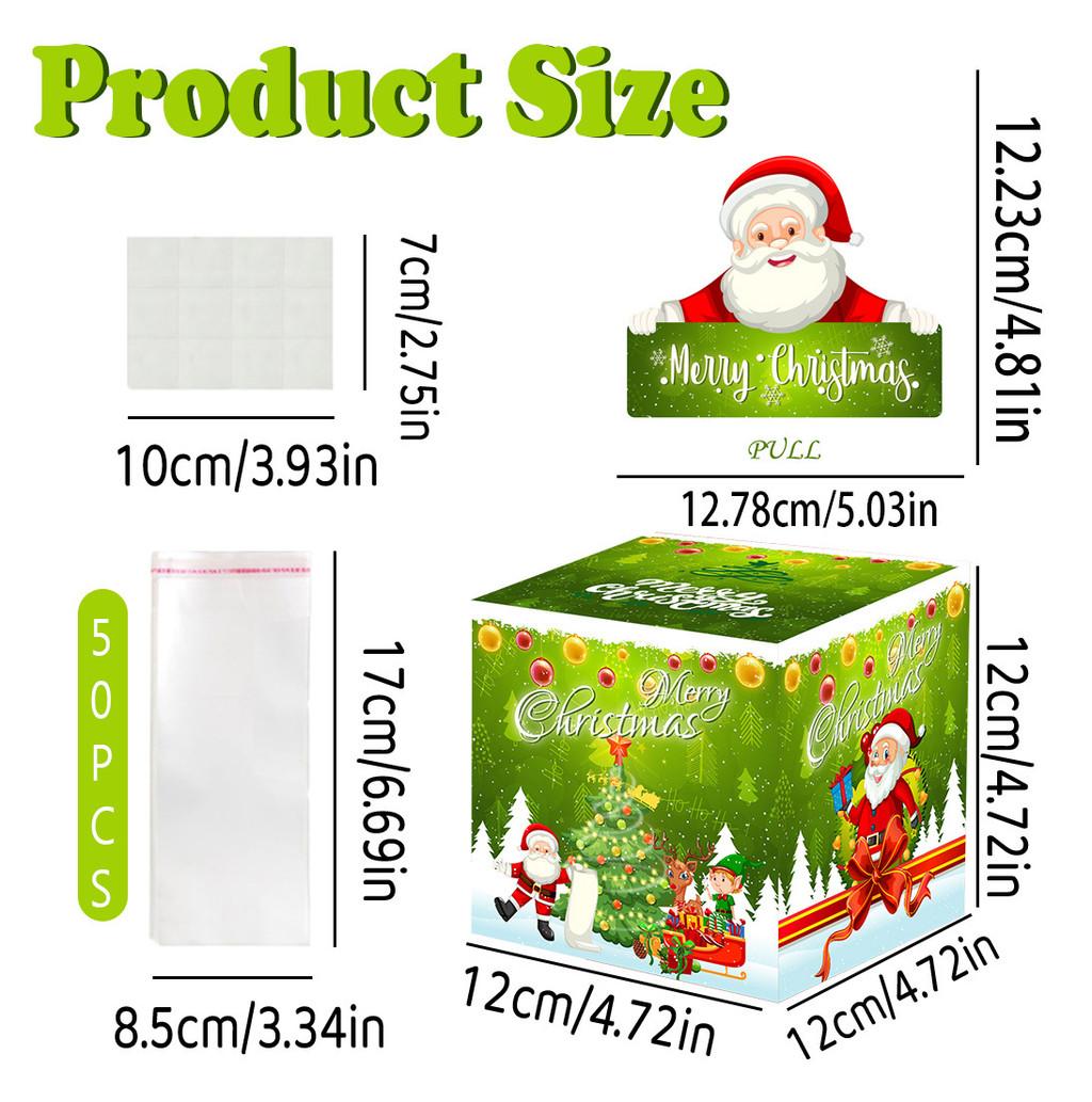 

Gradient Green Santa Claus Pattern Paper Box Christmas Decoration Props Gift For