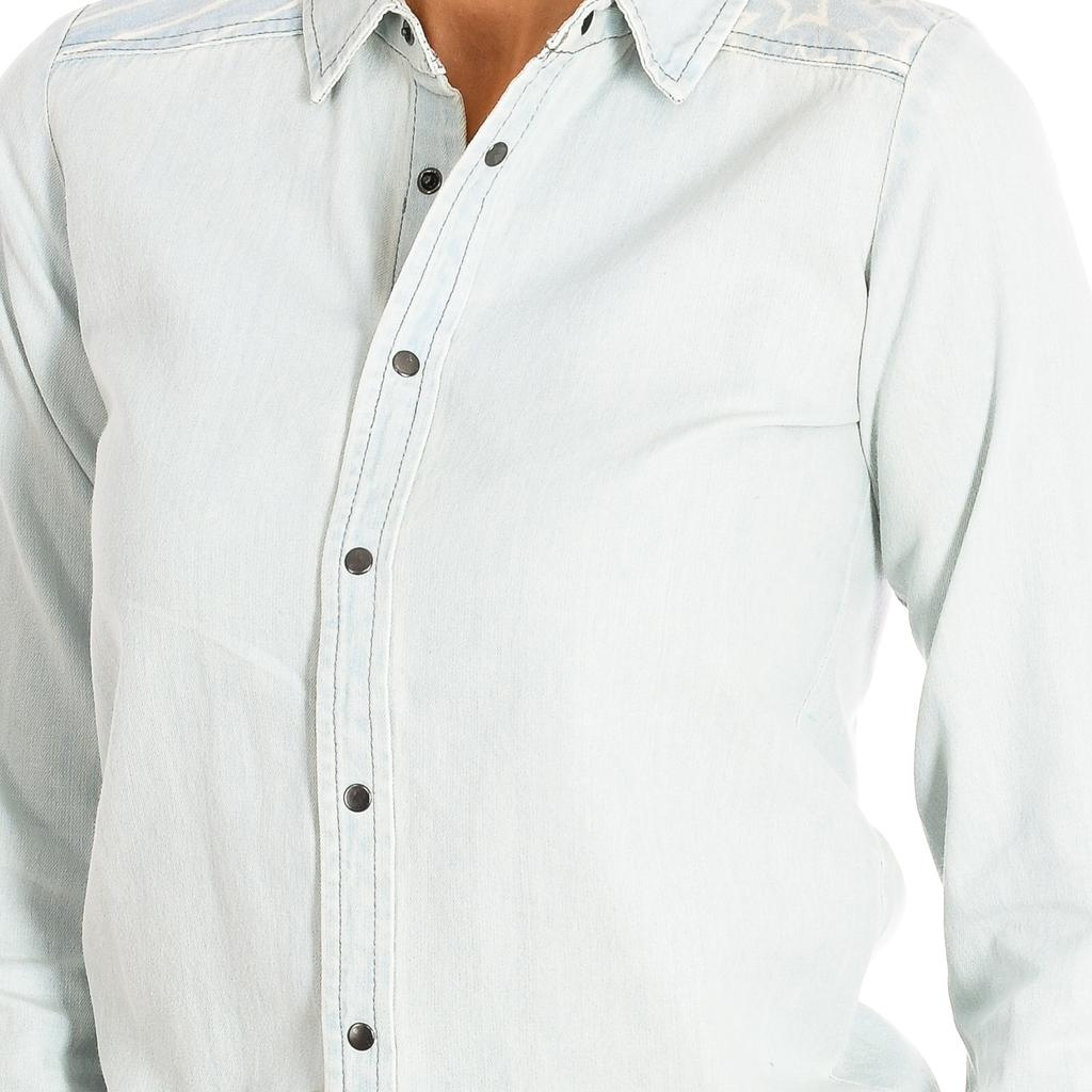 Women's Long-Sleeved Denim Shirt 8381