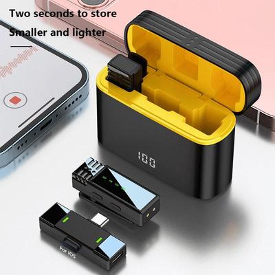 Yaka Mikrofonu USB C+8pin Portlu Küçük Mini Klipsli Yaka Lav Mikrofonu Şarj Kutulu Gürültü Engelleme iPhone Android Ses Kaydı İçin