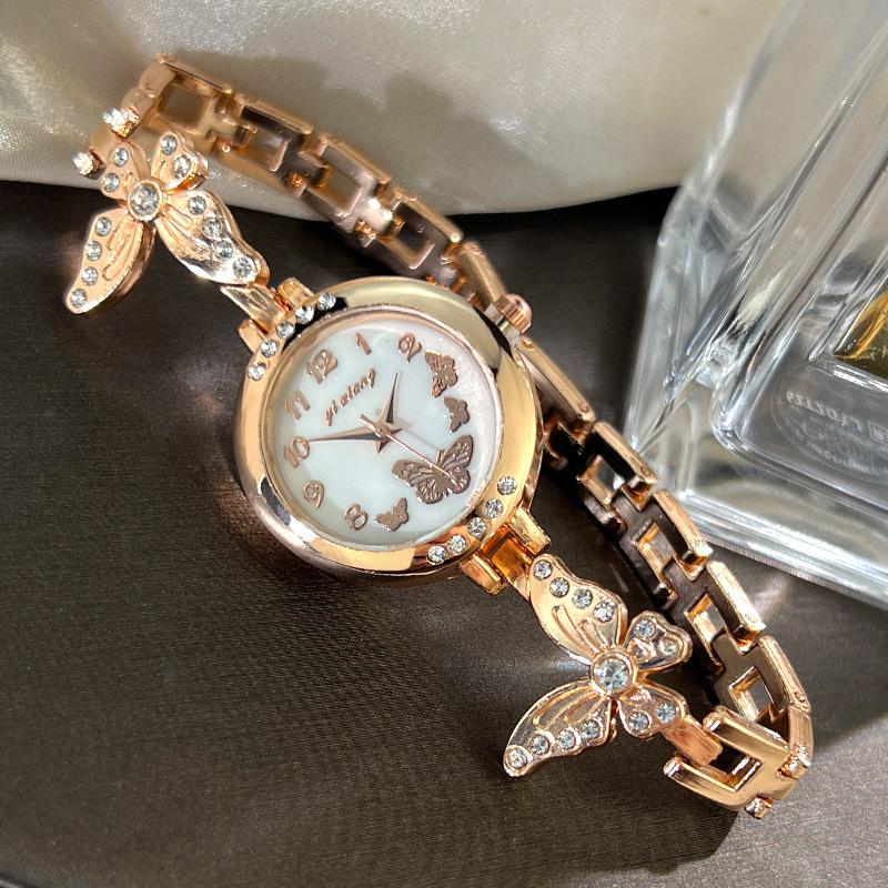 Exquisite Butterfly Diamond Bracelet Watches for Women Popular Creative Digital Quartz Watch  Relojes Para Mujer