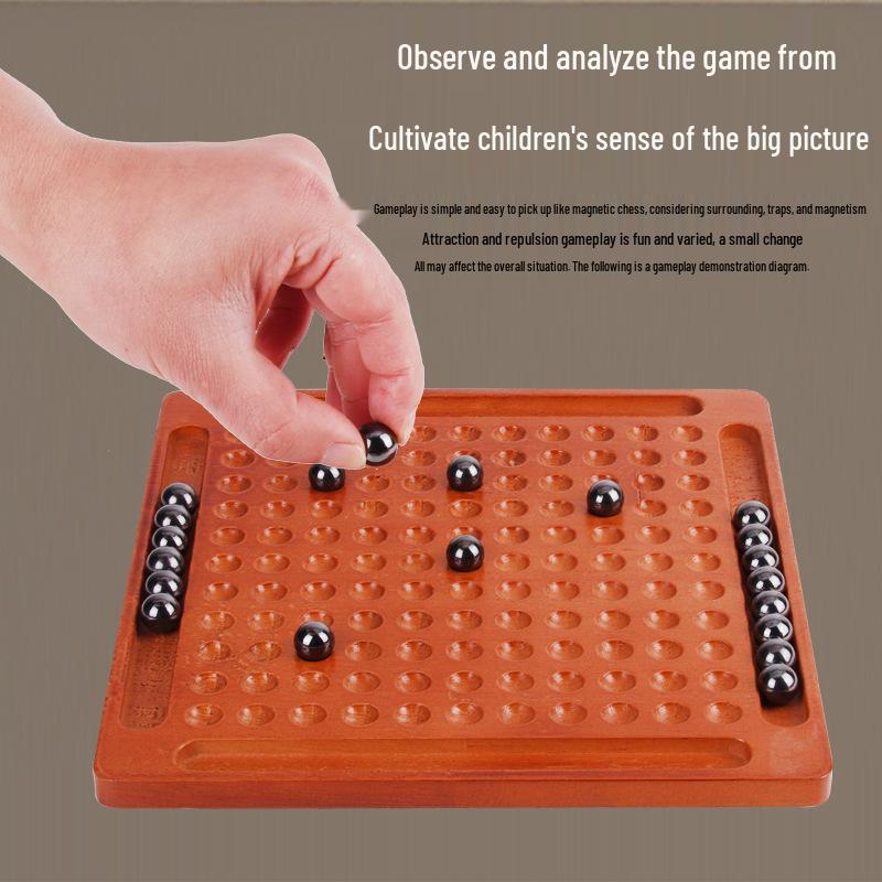 Solid Wood Magnetic Chess Puzzle Toy for Kids' Thinking Development