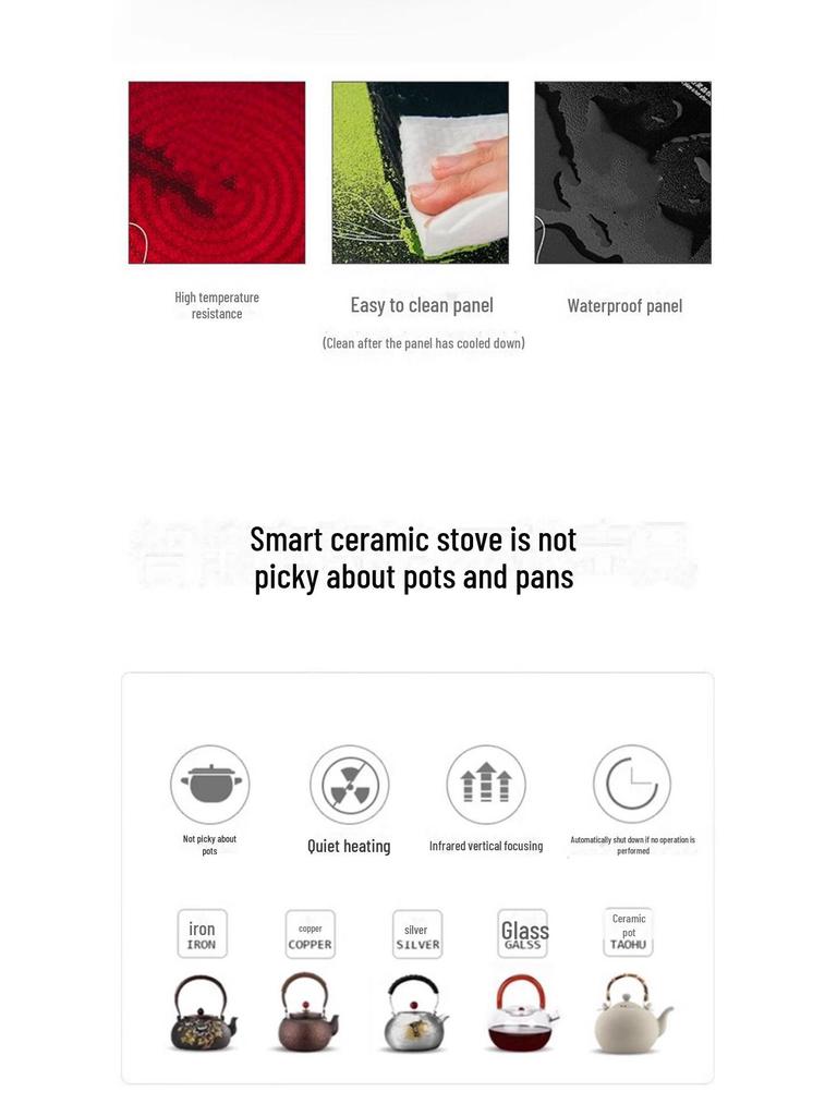 Michu Electric Ceramic Stove Tea Maker: Compact Automatic Water Boiler with Heat Preservation.