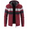 Automne et Hiver Veste Pull pour Homme Manteau en Fil Assorti de Couleurs Ample Polaire à Capuche Pull Tricoté pour Homme