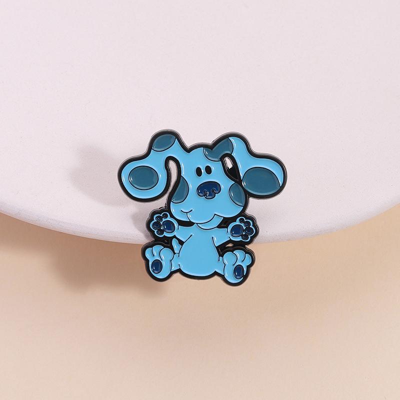 Cute Dog Enamel Pins Custom Blue Feet Cartoon Animation Brooches Lapel Badges Clothes Animal Jewelry Gift for Kids Friends