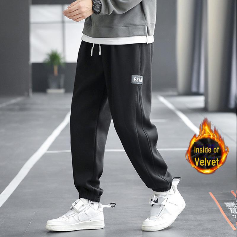 

Чоловічі вільні оксамитові спортивні штани великих розмірів – повсякденний спортивний одяг осінь/зима для великих і високих L