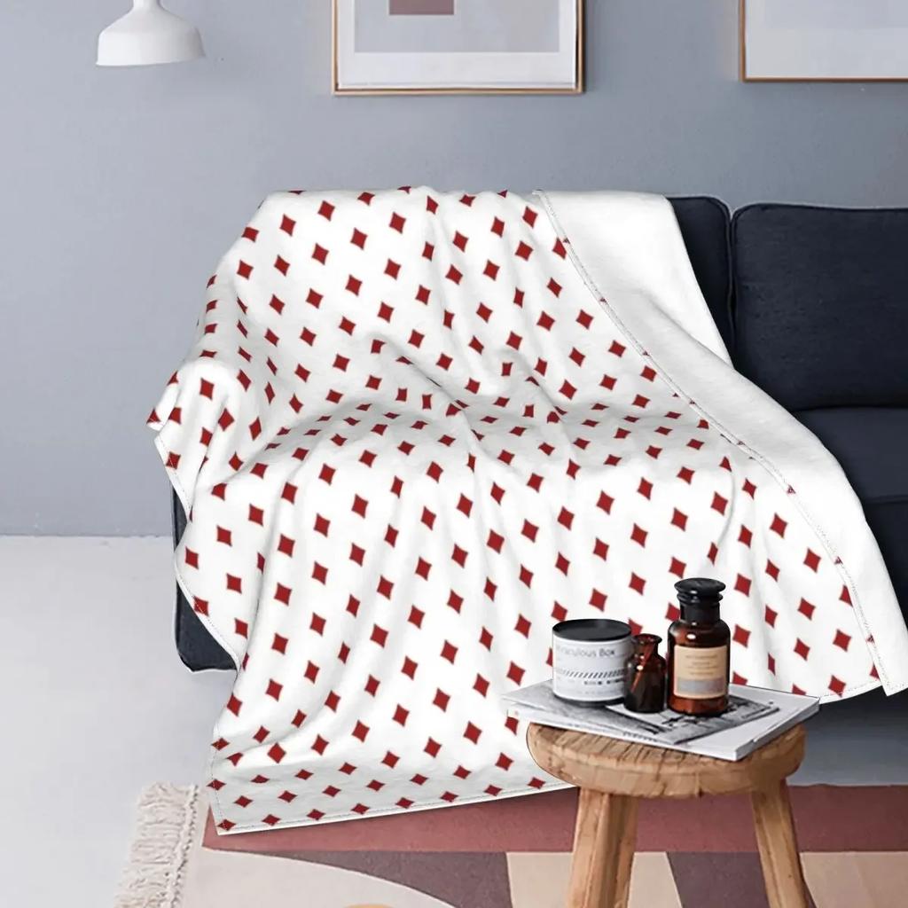 Playing Poker Card Flannel Throw Blanket Hearts Square Clubs Spades Fashion Cozy Bedspread Fleece Travel Super Soft Blanket King