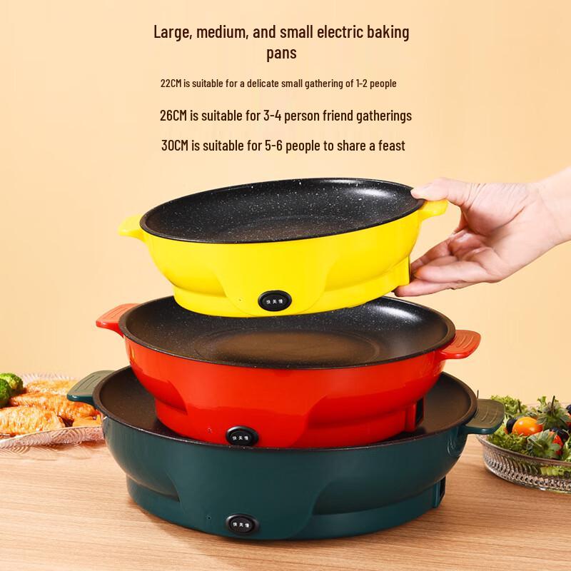 Baizien 22cm Round Electric Grill Pan