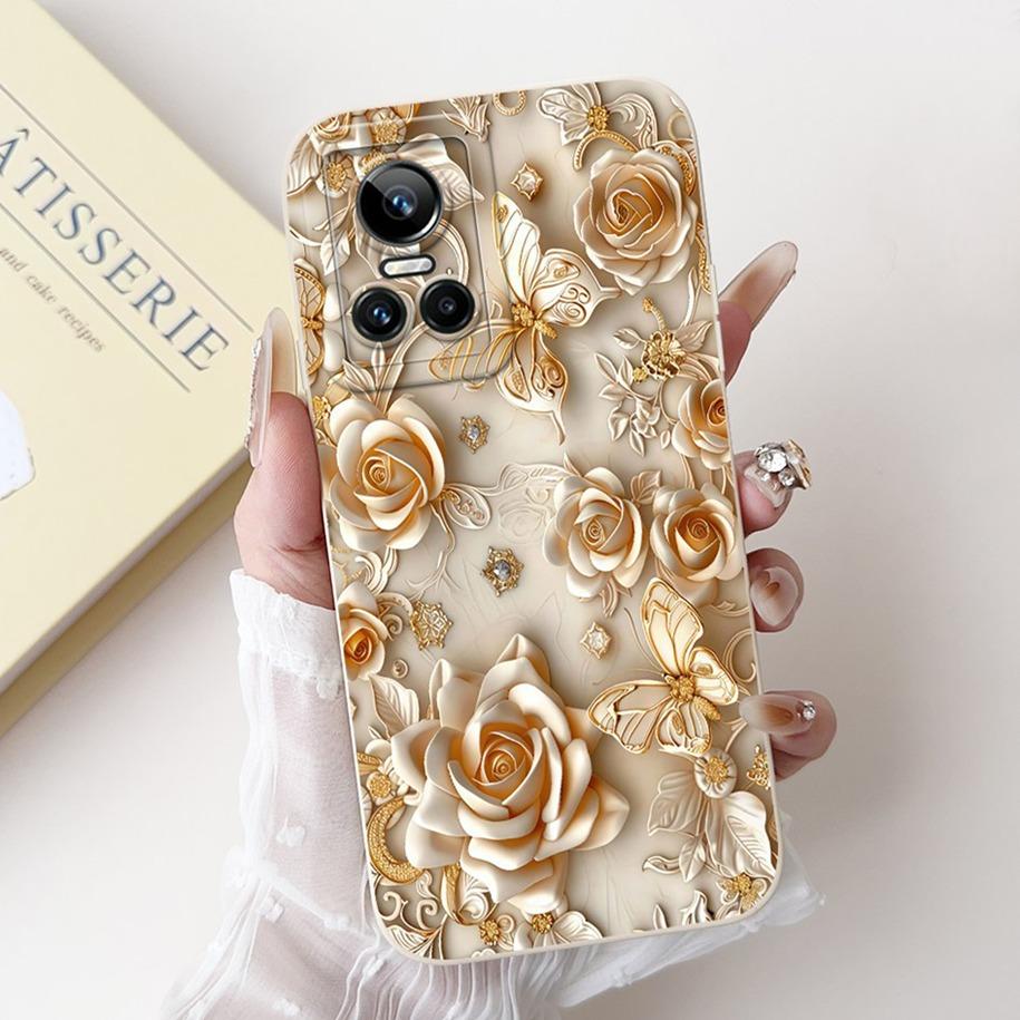 For Realme GT Neo 3 5G Case New Fashion Flower Shockproof Silicone Soft TPU Matte Cover For Realme GT Neo3 80W GTNeo3 Phone Bags