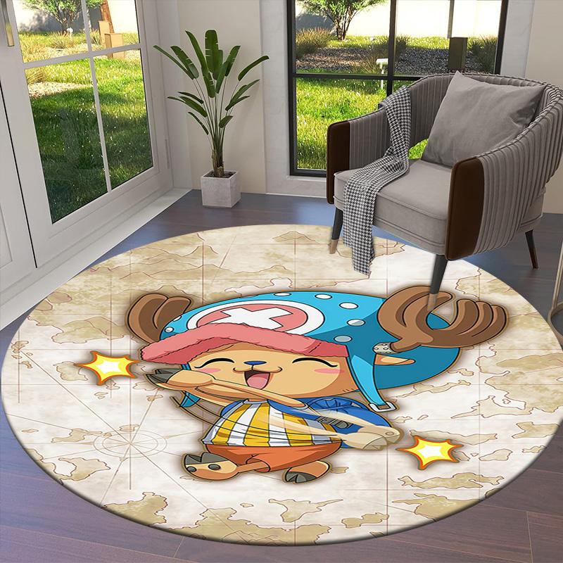 One Piece Tony Tony Chopper Round Area Rug Carpet Rug For Living Room Bedroom Sofa Playroom Decor Nonslip Floor Mat