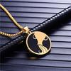 Punk Zodiac Constellation Pendant Gold Color Stainless Steel Round Necklaces for Men Women Fashion Party Jewelry Birthday Gift