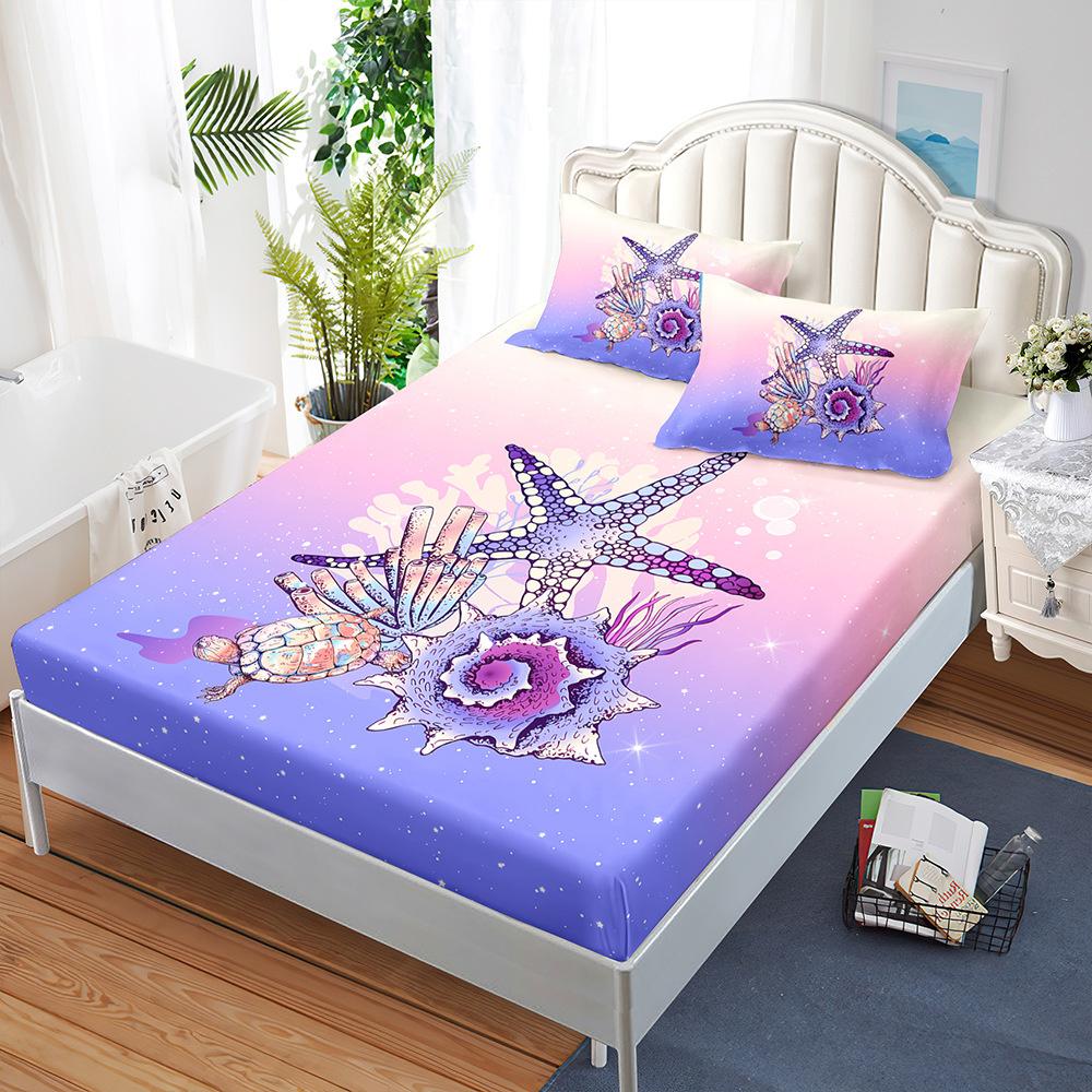 Cearceaf cu elastic Delfin Broască Țestoasă Protecție Saltea Albastru Marin Lenjerie de Pat Cearceaf Elastic Copii Husă Pat Twin Full Queen King Size