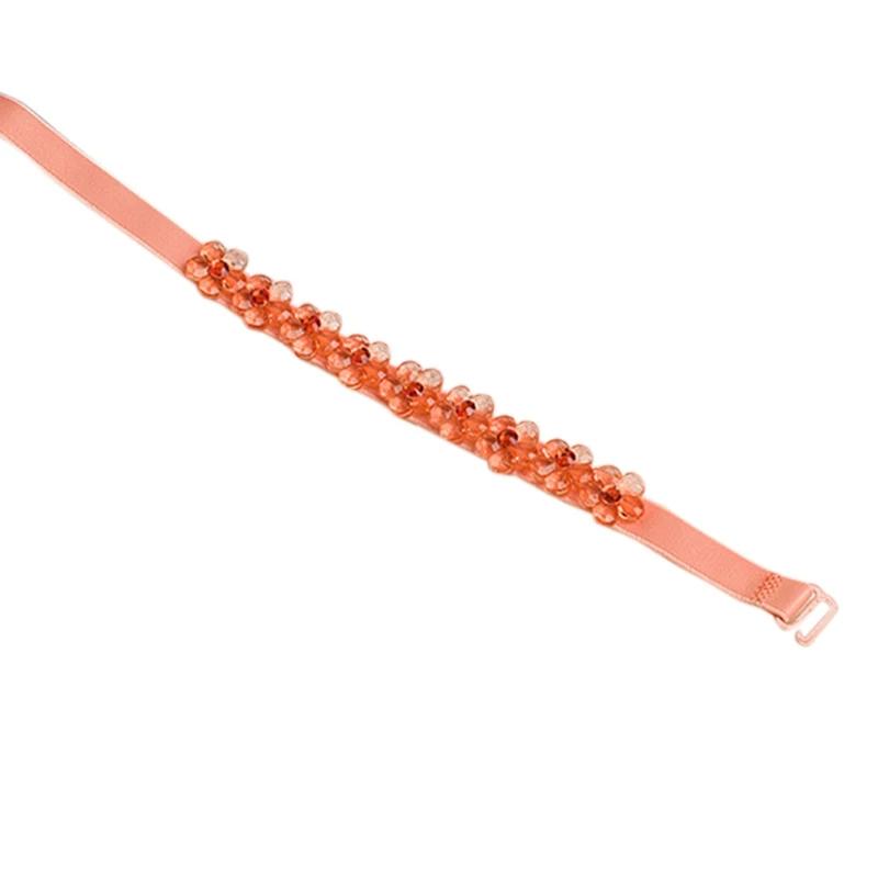 Kristall Diamant Blume Unterwäsche mit Doppel-Schulterträger Sexy und Niedlich Träger Unsichtbarer Elastischer BH-Träger