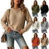 Autumn And Winter Women'S Knitted Bottoming Shirt Loose New Round Neck Solid Color Knitted Sweater Women'S