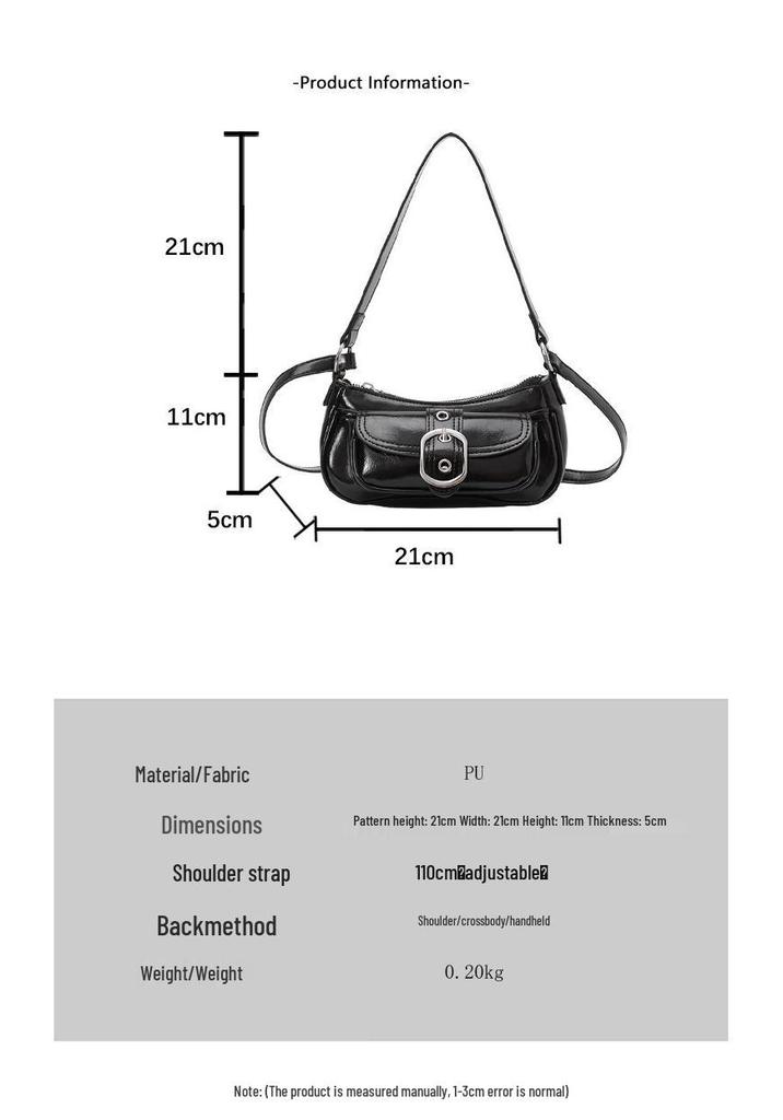 Korean Retro Light Luxury Baguette Shoulder Bag - Large Capacity, Simple Commute Style