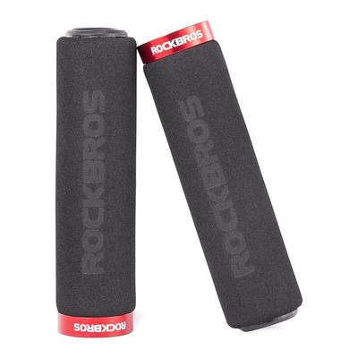 Bicycle Handlebar Grips, Sponge Grips, Black and Red