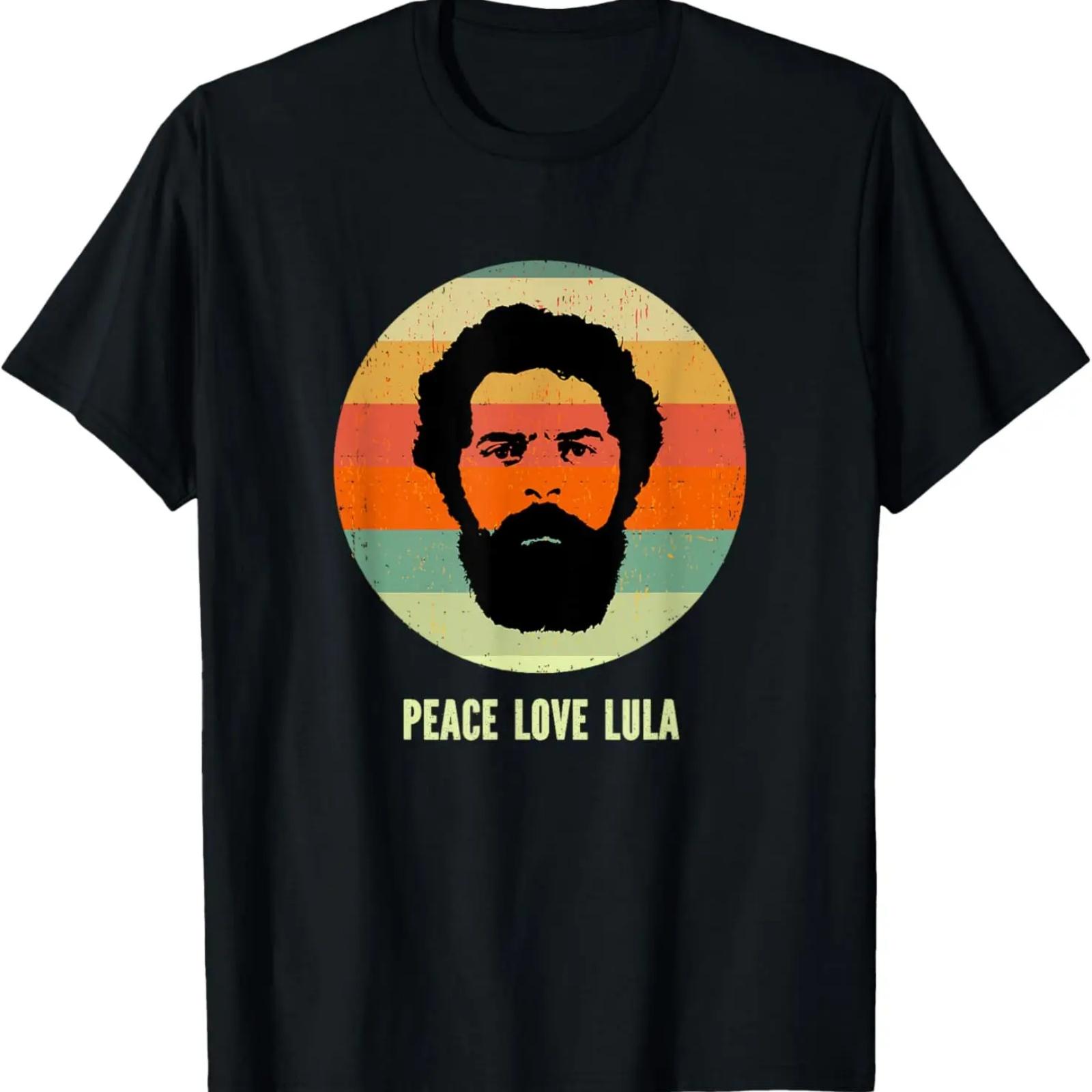 

Peace Love Lula 2022 Президент Бразилии Футболка в ретро винтажном стиле XXXXXL