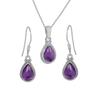 Sterling Silver Amethyst Jewelry Set, Women Jewelry, Gift For Her, February Birthstone Jewelry