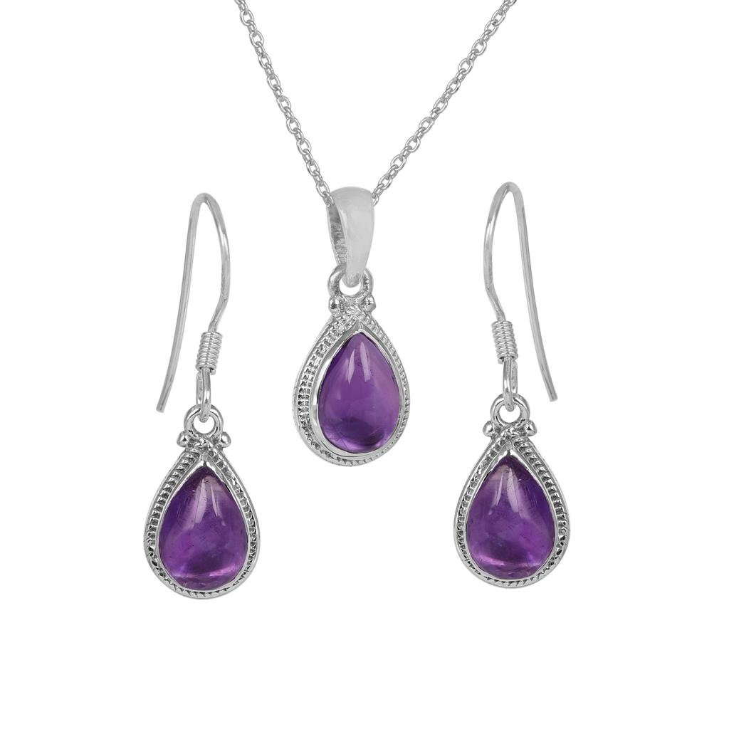 Sterling Silver Amethyst Jewelry Set, Women Jewelry, Gift For Her, February Birthstone Jewelry
